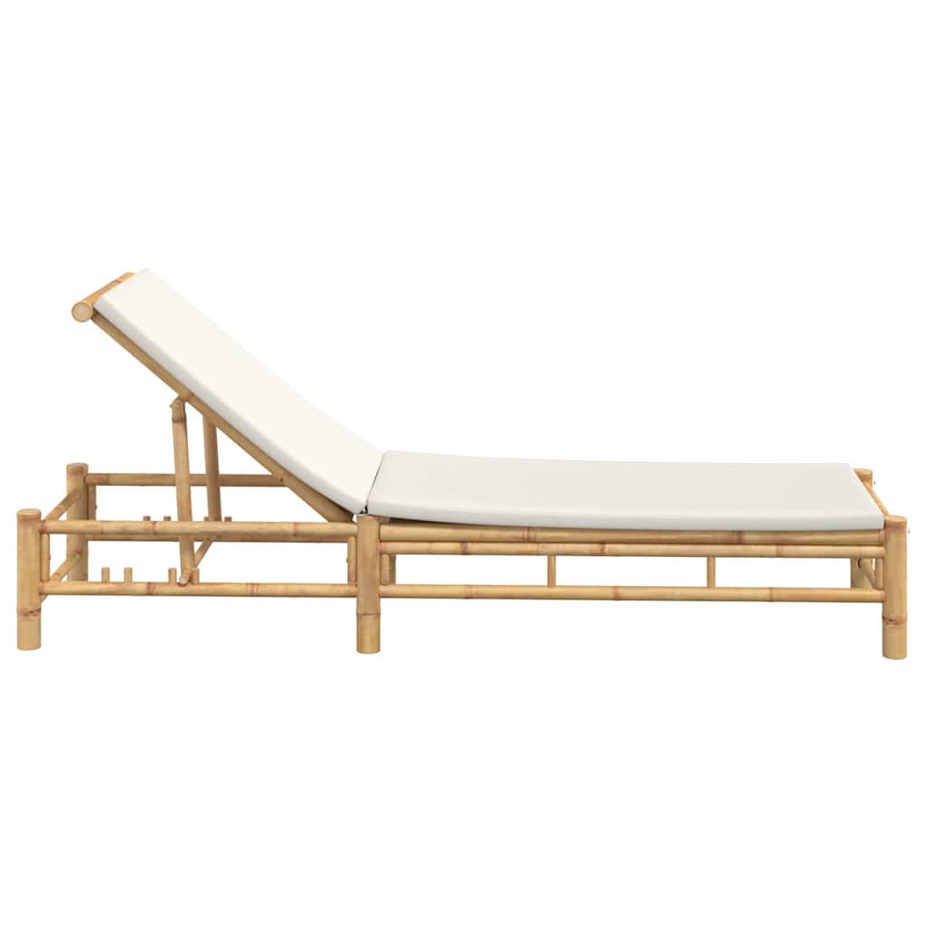 Ligstoel met kussens 55x199x30 cm bamboe is nu te koop bij PeponiXL, paradijselijk wonen!