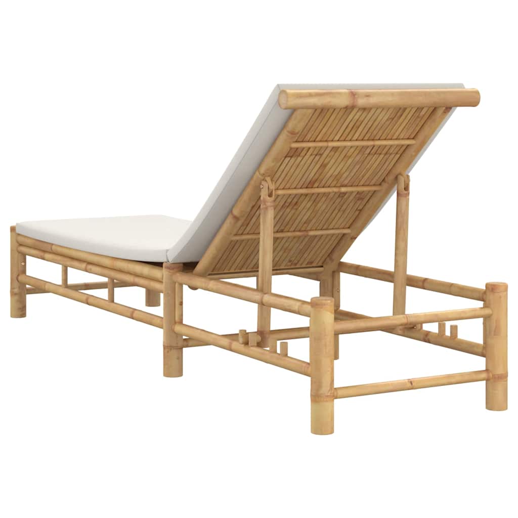 Ligstoel met kussens 55x199x30 cm bamboe is nu te koop bij PeponiXL, paradijselijk wonen!