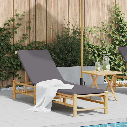 Ligstoel met kussens 55x199x30 cm bamboe is nu te koop bij PeponiXL, paradijselijk wonen!