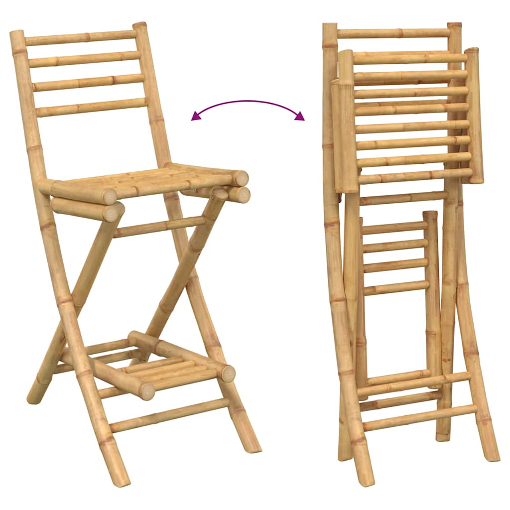 Barkrukken met voetsteunen voor buiten 2 st opvouwbaar bamboe is nu te koop bij PeponiXL, paradijselijk wonen!