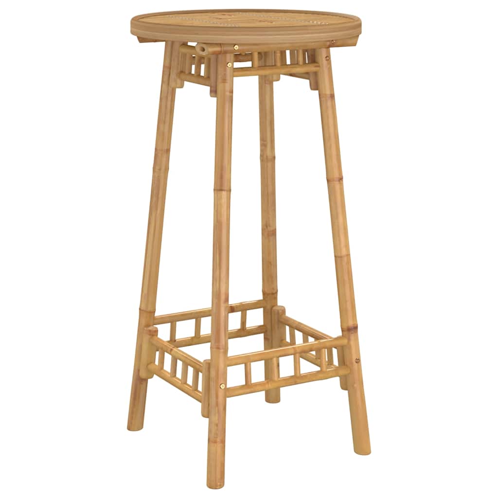 Bartafel voor buiten Rond Ø55x100 cm bamboe is nu te koop bij PeponiXL, paradijselijk wonen!
