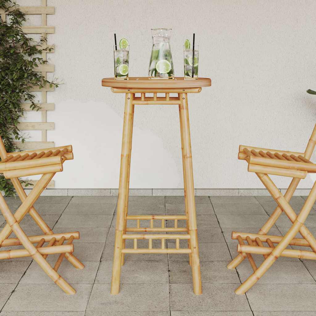Bartafel voor buiten Rond Ø55x100 cm bamboe is nu te koop bij PeponiXL, paradijselijk wonen!