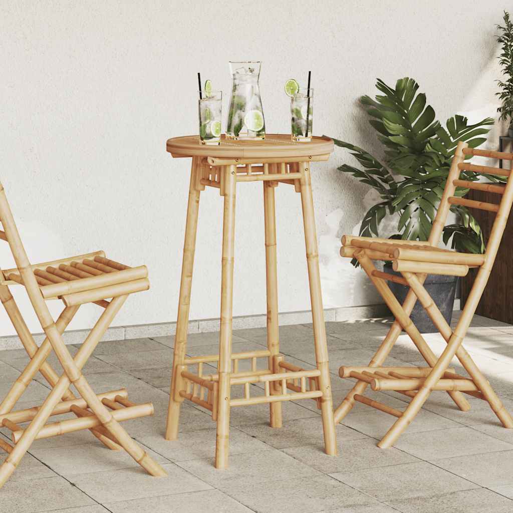 Bartafel voor buiten Rond Ø55x100 cm bamboe is nu te koop bij PeponiXL, paradijselijk wonen!