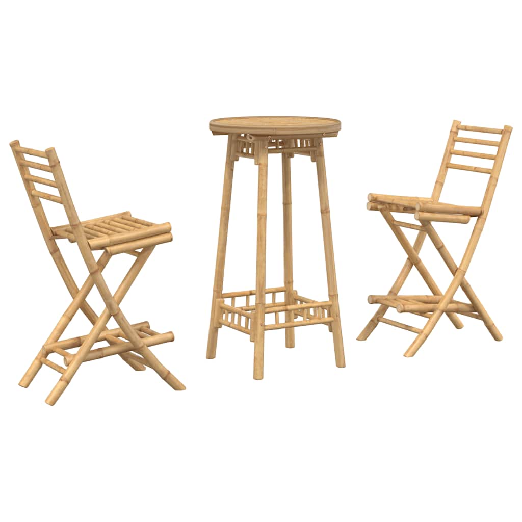3-delige Barset voor buiten opvouwbaar bamboe is nu te koop bij PeponiXL, paradijselijk wonen!