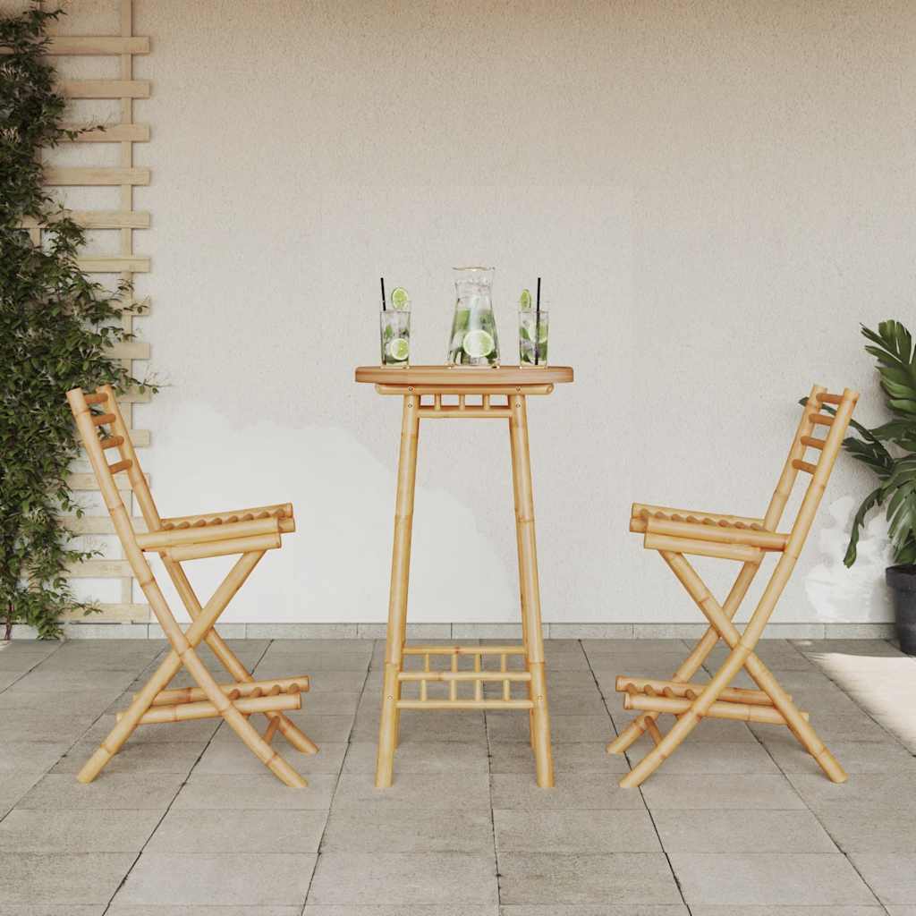 3-delige Barset voor buiten opvouwbaar bamboe is nu te koop bij PeponiXL, paradijselijk wonen!