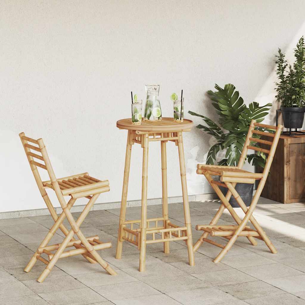 3-delige Barset voor buiten opvouwbaar bamboe is nu te koop bij PeponiXL, paradijselijk wonen!