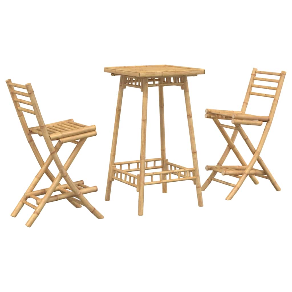 3-delige Barset voor buiten opvouwbaar bamboe is nu te koop bij PeponiXL, paradijselijk wonen!