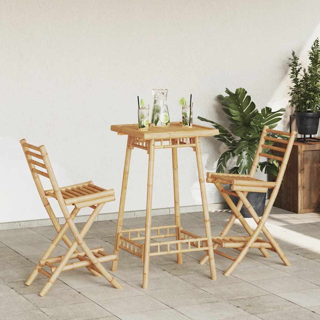 3-delige Barset voor buiten opvouwbaar bamboe is nu te koop bij PeponiXL, paradijselijk wonen!