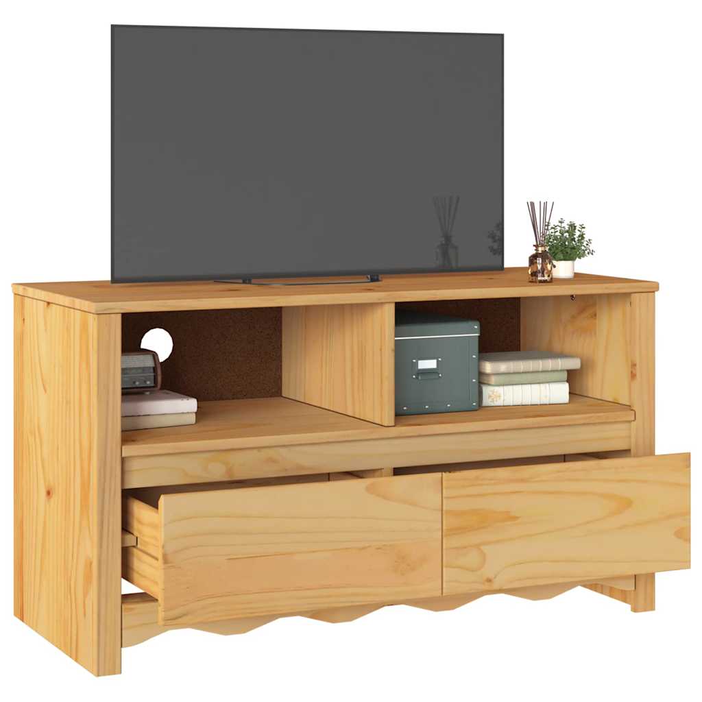 TV Kast Drammen Eiken 99 x 43 x 55 cm Massief grenenhout is nu te koop bij PeponiXL, paradijselijk wonen!