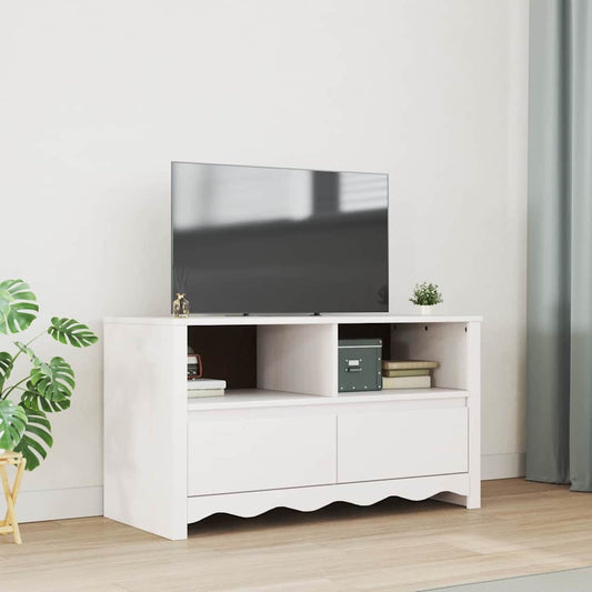 TV Kast met lade Drammen Wit 99 x 43 x 55 cm Massief grenenhout is nu te koop bij PeponiXL, paradijselijk wonen!