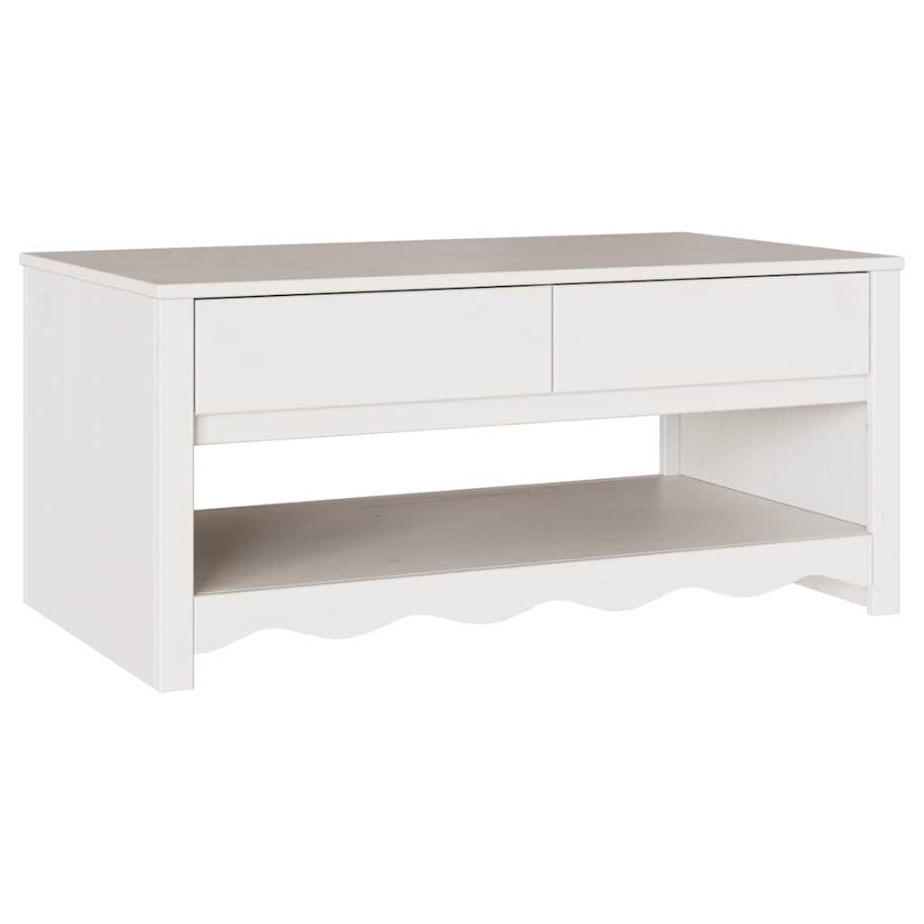 Salontafel Drammen Wit 99 x 55 x 45 cm Massief grenenhout is nu te koop bij PeponiXL, paradijselijk wonen!