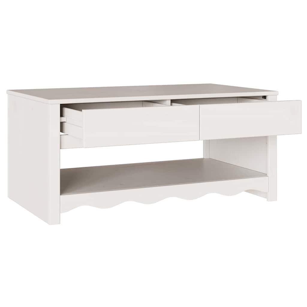 Salontafel Drammen Wit 99 x 55 x 45 cm Massief grenenhout is nu te koop bij PeponiXL, paradijselijk wonen!