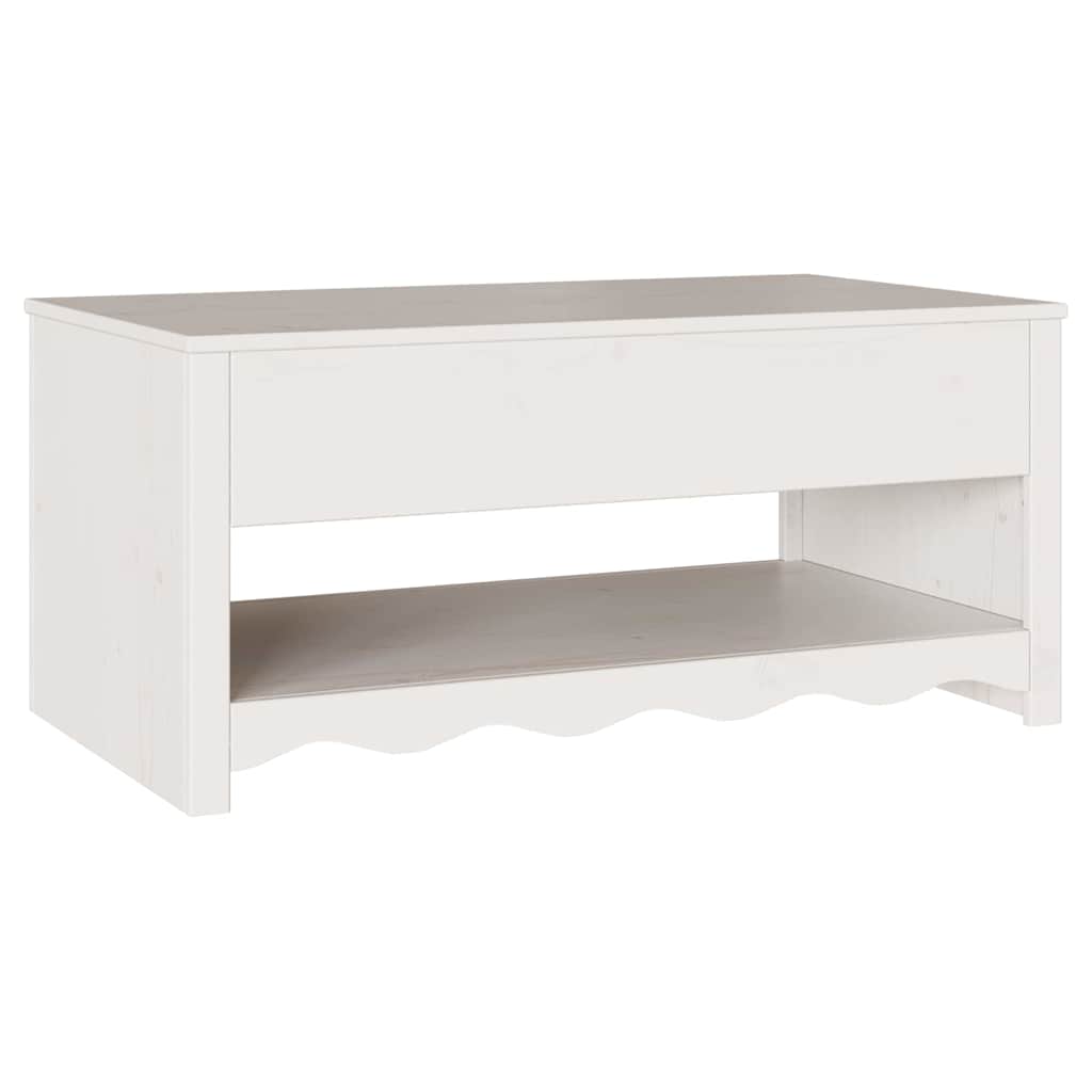 Salontafel Drammen Wit 99 x 55 x 45 cm Massief grenenhout is nu te koop bij PeponiXL, paradijselijk wonen!