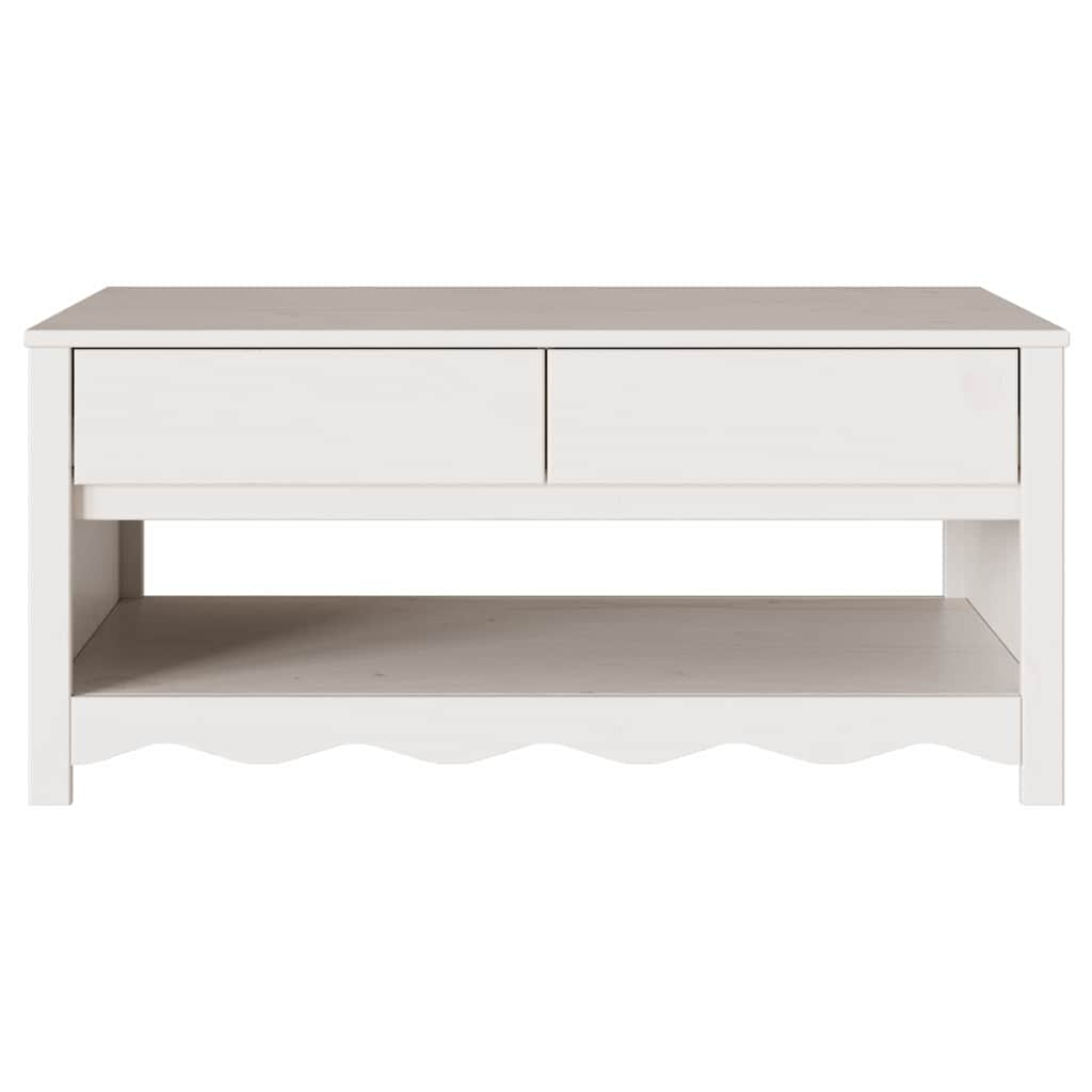 Salontafel Drammen Wit 99 x 55 x 45 cm Massief grenenhout is nu te koop bij PeponiXL, paradijselijk wonen!