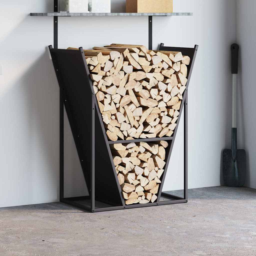 Brandhoutrek 69,5x35x81 cm koudgewalst staal zwart is nu te koop bij PeponiXL, paradijselijk wonen!