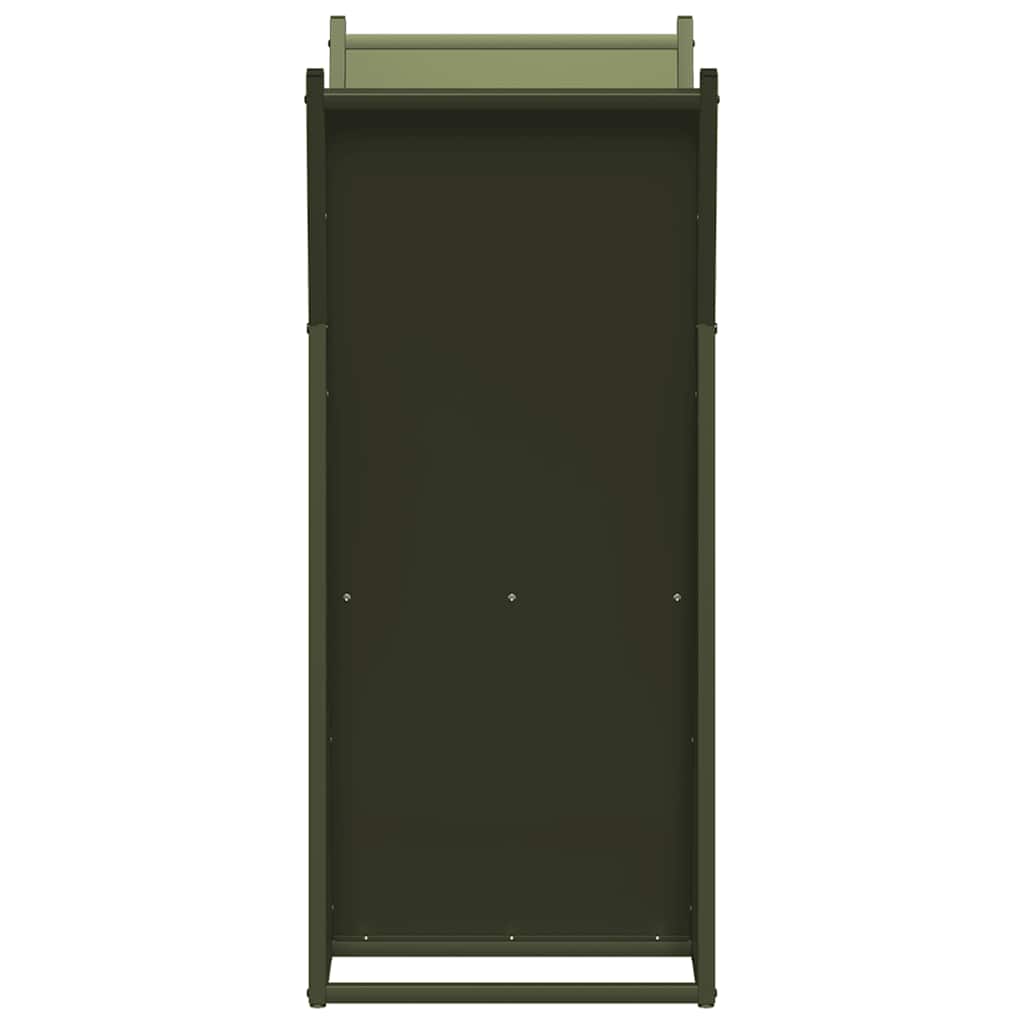 Brandhoutrek 69,5x35x81 cm koudgewalst staal olijfgroen is nu te koop bij PeponiXL, paradijselijk wonen!