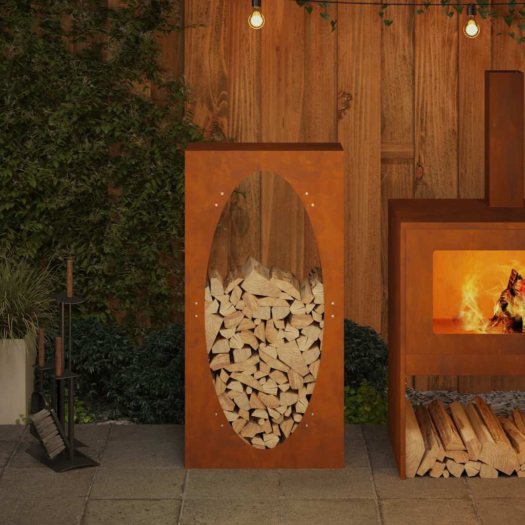 Brandhoutrek 50x23x100 cm weervast staal is nu te koop bij PeponiXL, paradijselijk wonen!