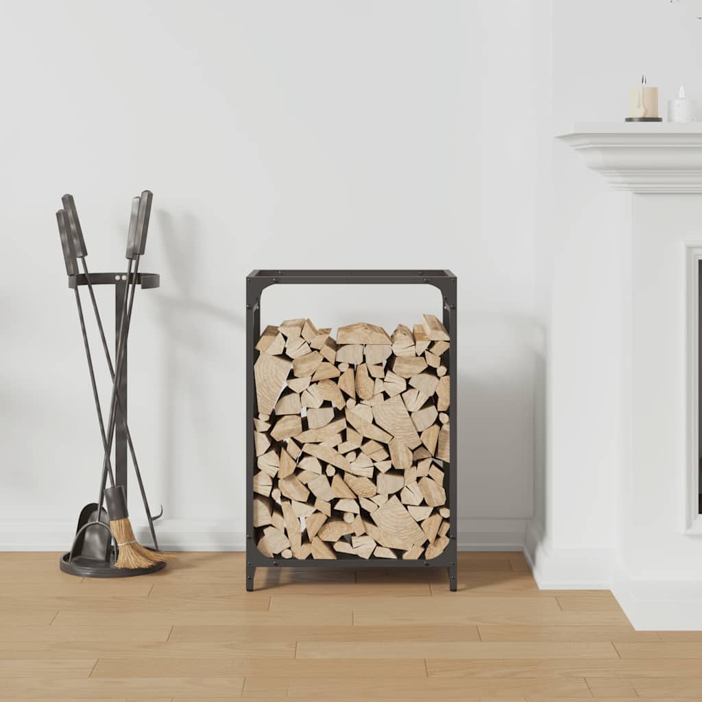 Brandhoutrek 44x28x65 cm koudgewalst staal zwart is nu te koop bij PeponiXL, paradijselijk wonen!