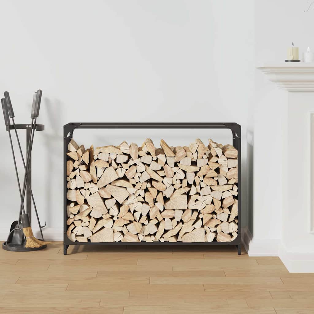 Brandhoutrek 90x28x65 cm koudgewalst staal zwart is nu te koop bij PeponiXL, paradijselijk wonen!