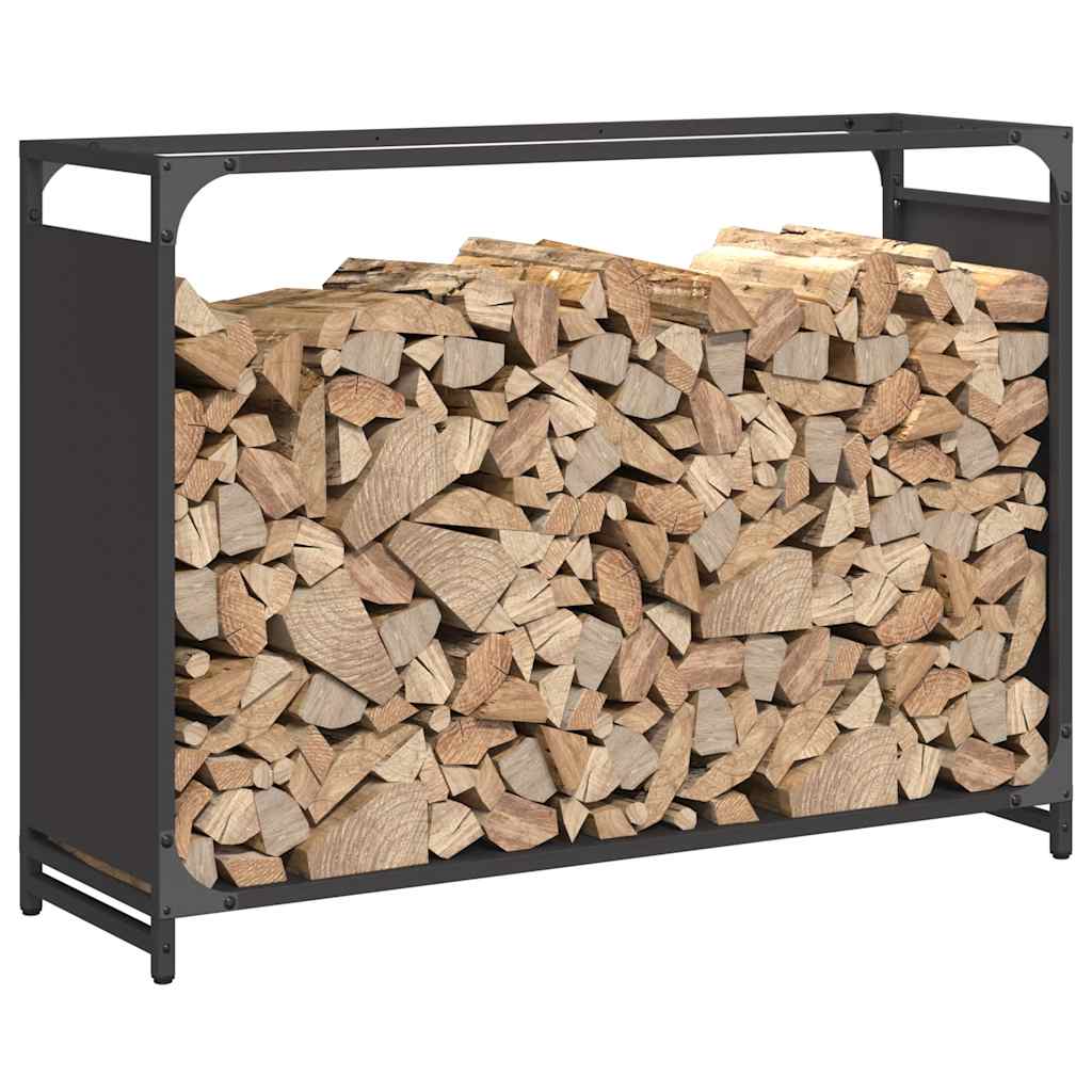 Brandhoutrek 90x28x65 cm koudgewalst staal zwart is nu te koop bij PeponiXL, paradijselijk wonen!