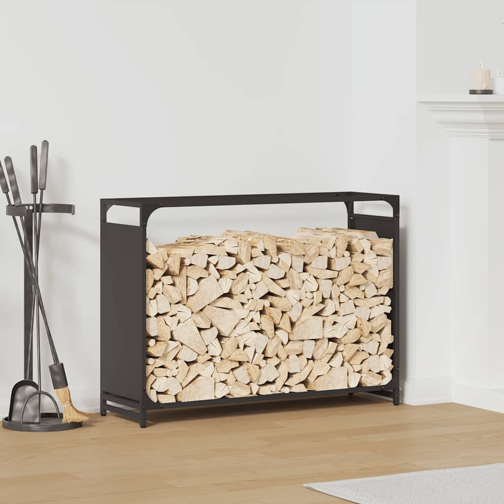 Brandhoutrek 90x28x65 cm koudgewalst staal zwart is nu te koop bij PeponiXL, paradijselijk wonen!