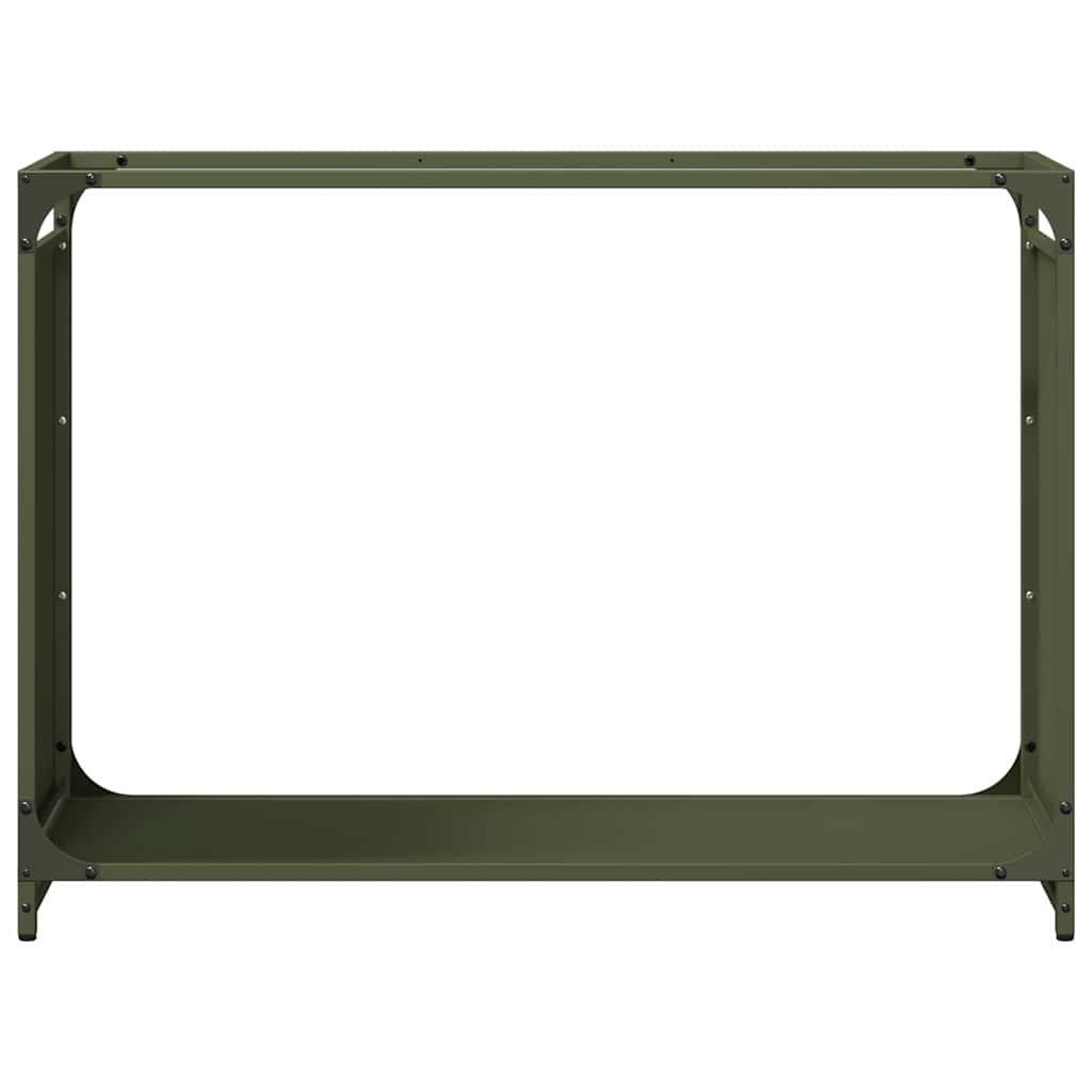 Brandhoutrek 90x28x65 cm koudgewalst staal olijfgroen is nu te koop bij PeponiXL, paradijselijk wonen!