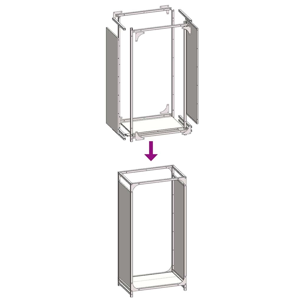 Brandhoutrek 44x28x90 cm koudgewalst staal wit is nu te koop bij PeponiXL, paradijselijk wonen!