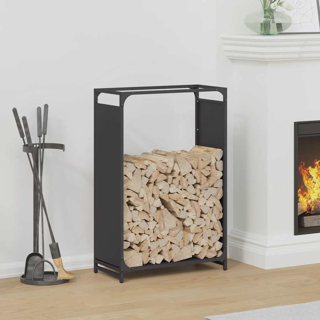 Brandhoutrek 60x28x90 cm koudgewalst staal zwart is nu te koop bij PeponiXL, paradijselijk wonen!