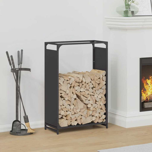 Brandhoutrek 60x28x90 cm koudgewalst staal zwart is nu te koop bij PeponiXL, paradijselijk wonen!