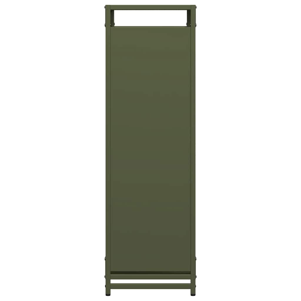 Brandhoutrek 60x28x90 cm koudgewalst staal olijfgroen is nu te koop bij PeponiXL, paradijselijk wonen!