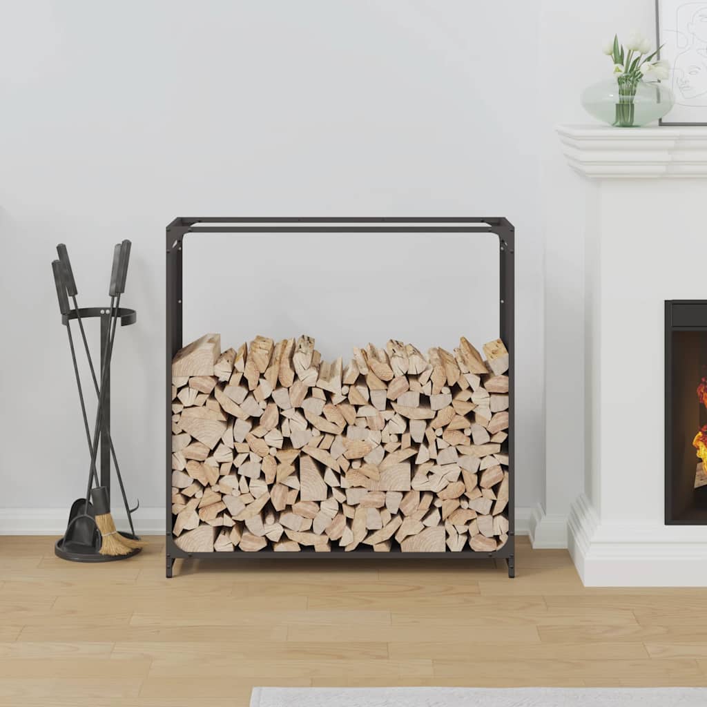 Brandhoutrek 90x28x90 cm koudgewalst staal zwart is nu te koop bij PeponiXL, paradijselijk wonen!