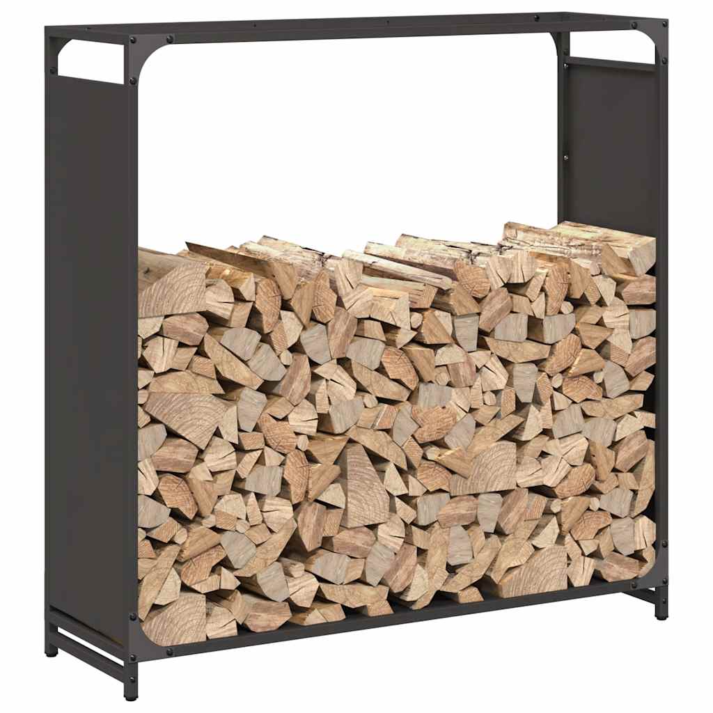 Brandhoutrek 90x28x90 cm koudgewalst staal zwart is nu te koop bij PeponiXL, paradijselijk wonen!