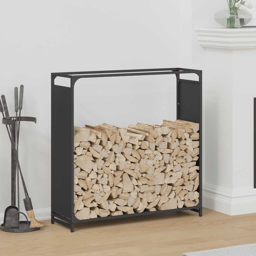 Brandhoutrek 90x28x90 cm koudgewalst staal zwart is nu te koop bij PeponiXL, paradijselijk wonen!