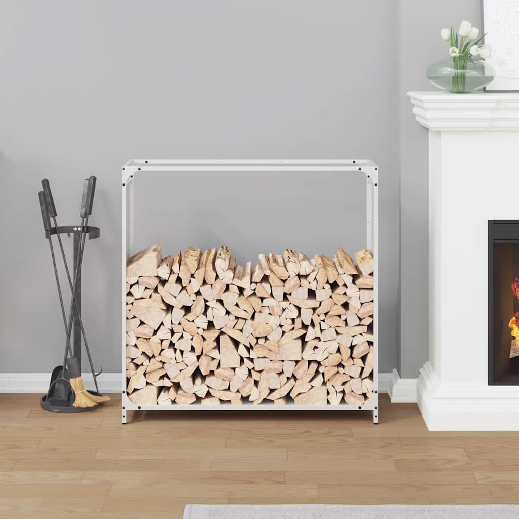 Brandhoutrek 90x28x90 cm koudgewalst staal wit is nu te koop bij PeponiXL, paradijselijk wonen!