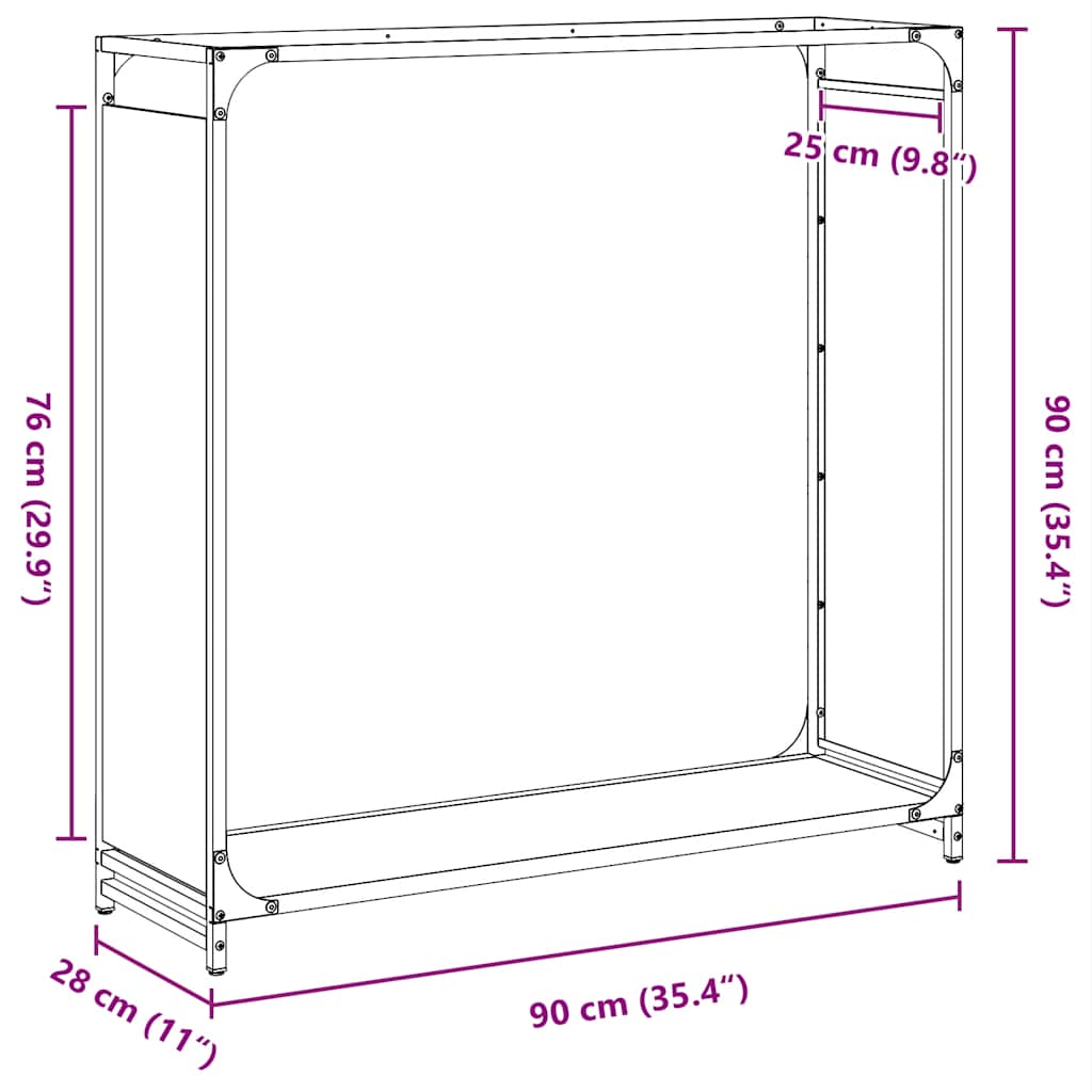 Brandhoutrek 90x28x90 cm koudgewalst staal wit is nu te koop bij PeponiXL, paradijselijk wonen!