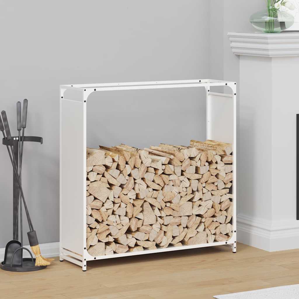 Brandhoutrek 90x28x90 cm koudgewalst staal wit is nu te koop bij PeponiXL, paradijselijk wonen!