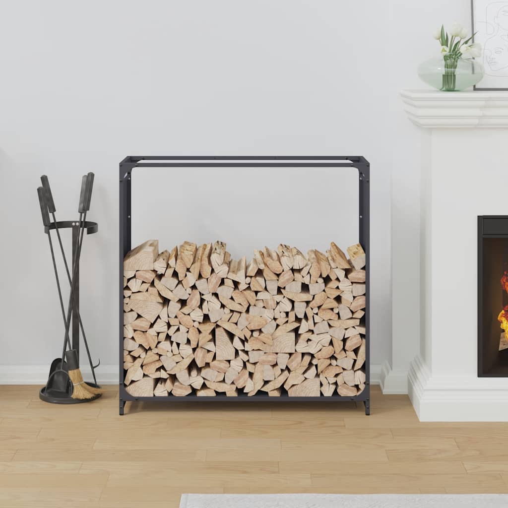 Brandhoutrek 90x28x90 cm koudgewalst staal antracietkleurig is nu te koop bij PeponiXL, paradijselijk wonen!