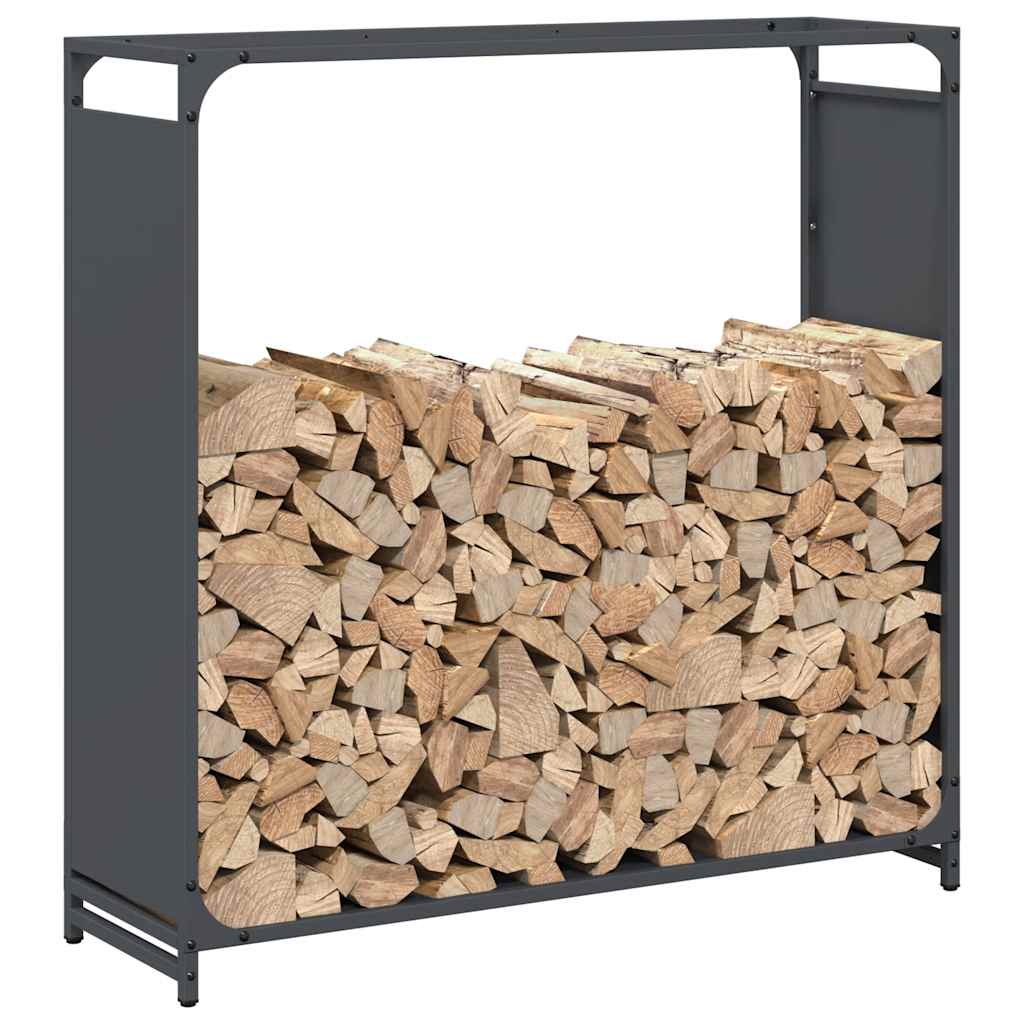 Brandhoutrek 90x28x90 cm koudgewalst staal antracietkleurig is nu te koop bij PeponiXL, paradijselijk wonen!