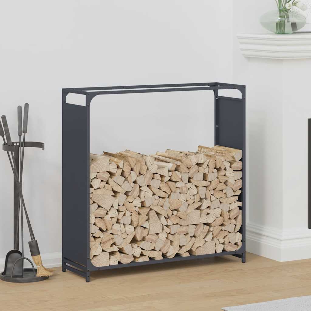 Brandhoutrek 90x28x90 cm koudgewalst staal antracietkleurig is nu te koop bij PeponiXL, paradijselijk wonen!
