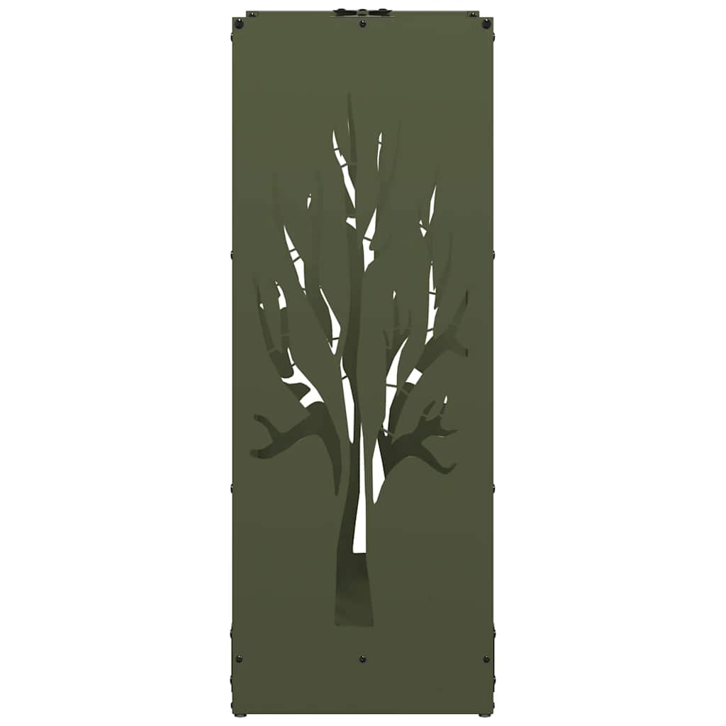 Brandhoutrek 40x30x80 cm koudgewalst staal olijfgroen is nu te koop bij PeponiXL, paradijselijk wonen!