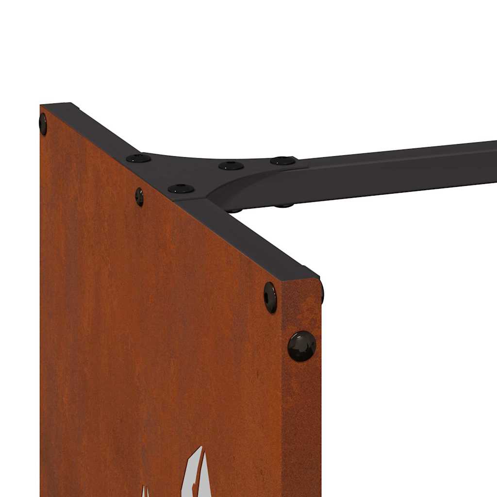 Brandhoutrek 40x30x80 cm weervast staal is nu te koop bij PeponiXL, paradijselijk wonen!