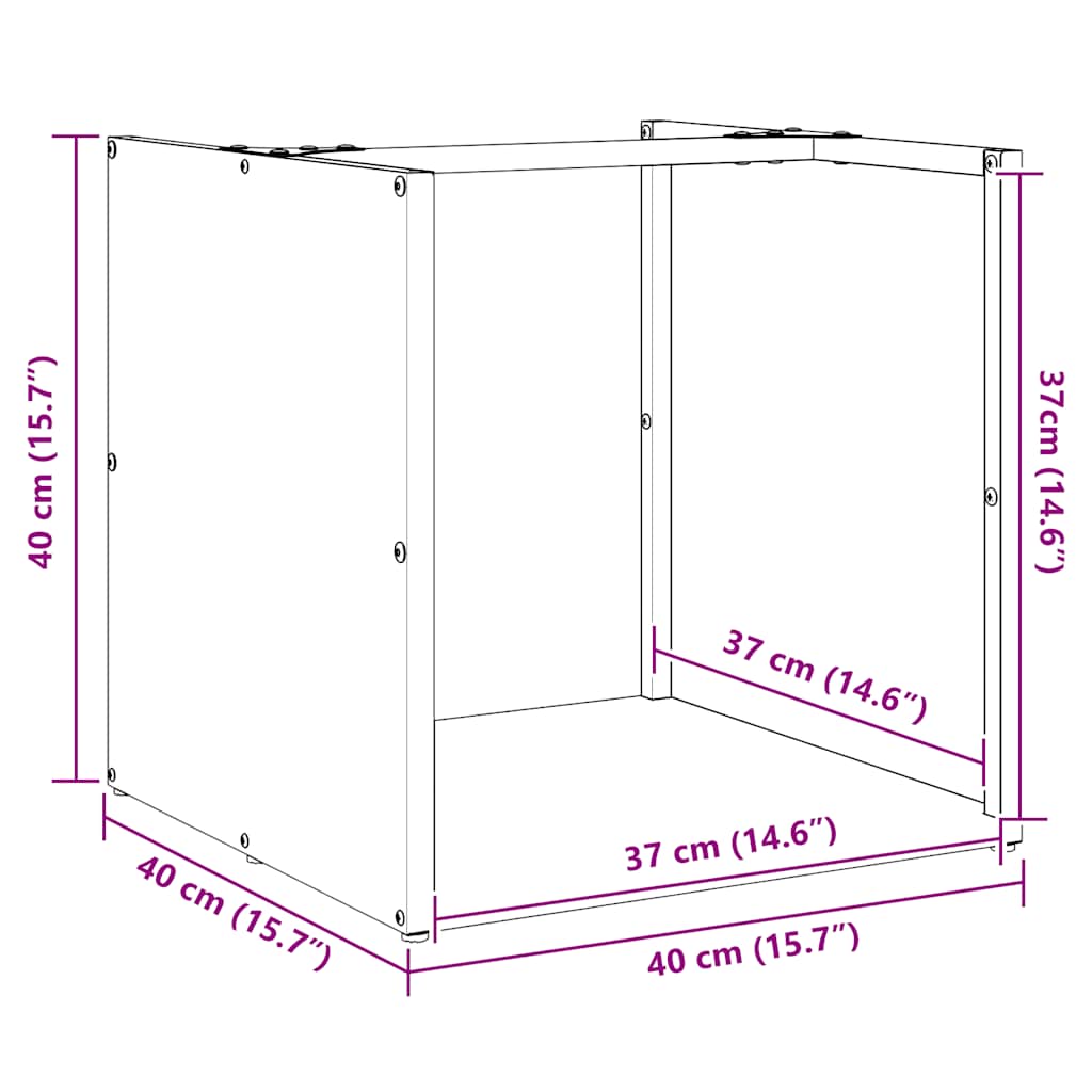 Brandhoutrek 40x40x40 cm koudgewalst staal wit is nu te koop bij PeponiXL, paradijselijk wonen!