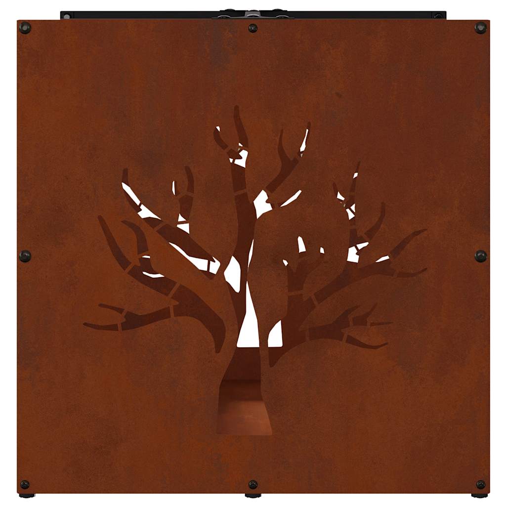 Brandhoutrek 40x40x40 cm weervast staal is nu te koop bij PeponiXL, paradijselijk wonen!