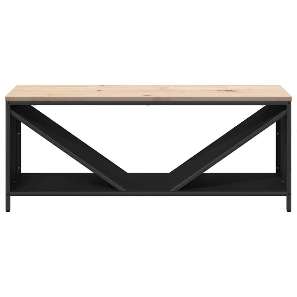 Brandhoutrek met houten blad 100,5x35,5x40 cm zwart is nu te koop bij PeponiXL, paradijselijk wonen!