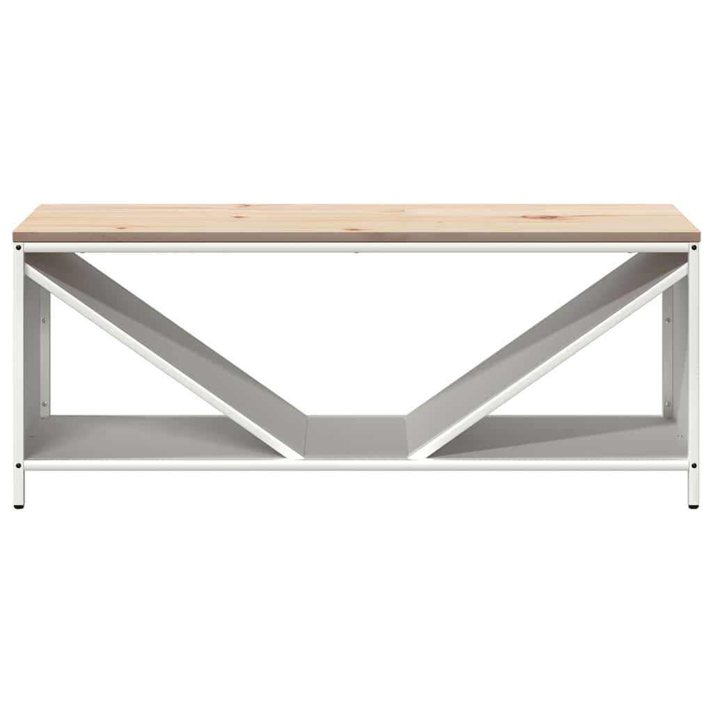 Brandhoutrek met houten blad 100,5x35,5x40 cm wit is nu te koop bij PeponiXL, paradijselijk wonen!