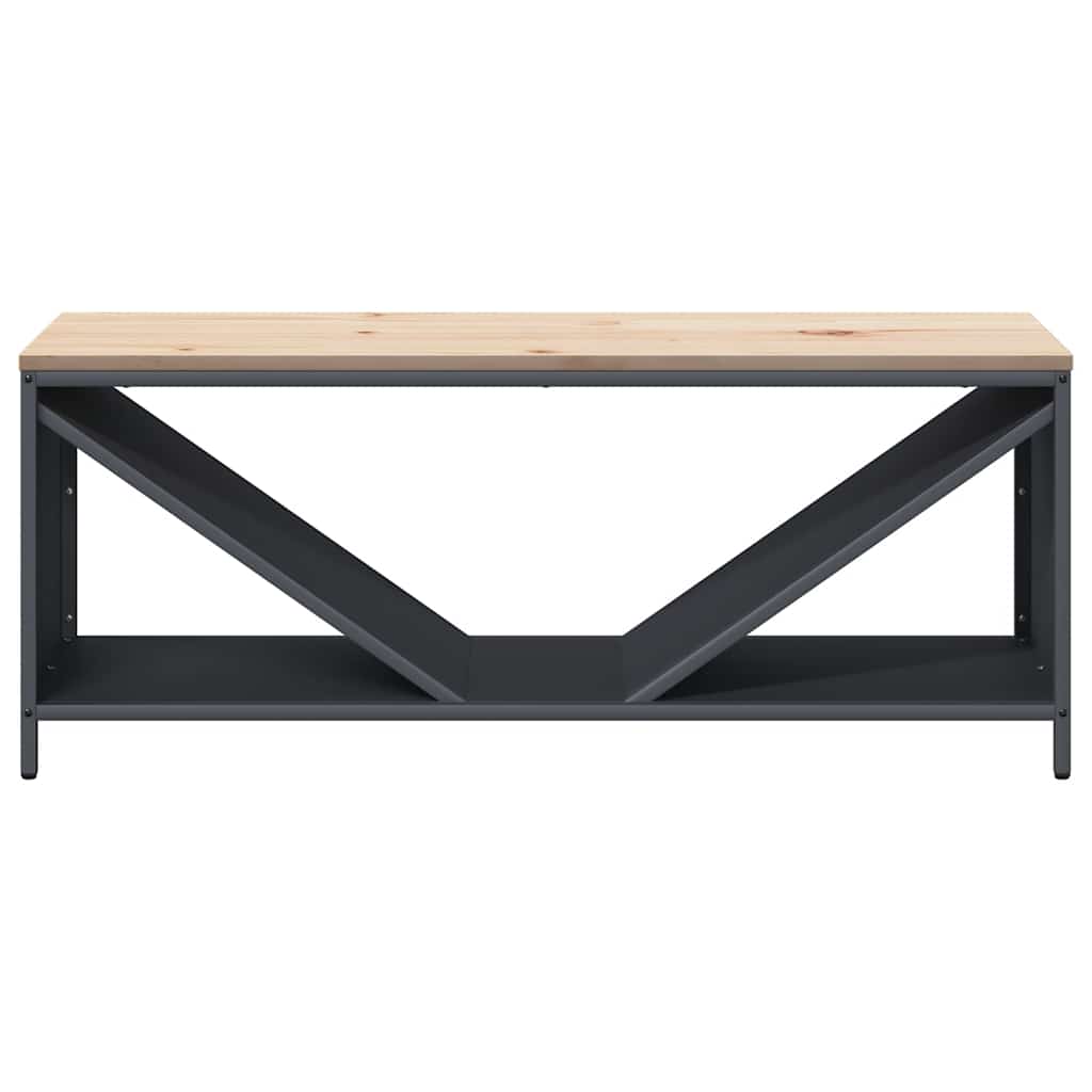 Brandhoutrek met houten blad 100,5x35,5x40 cm antracietkleurig is nu te koop bij PeponiXL, paradijselijk wonen!