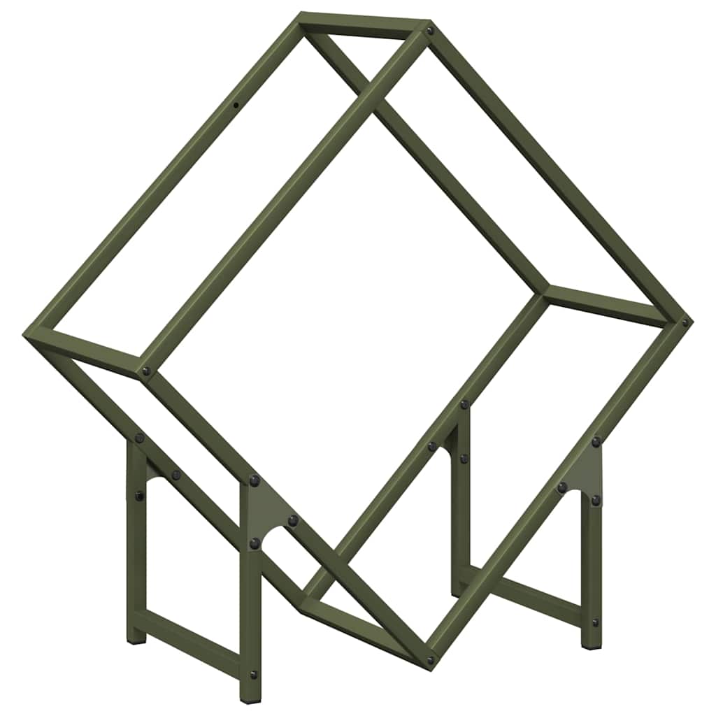 Brandhoutrek 60x25x60 cm koudgewalst staal olijfgroen is nu te koop bij PeponiXL, paradijselijk wonen!