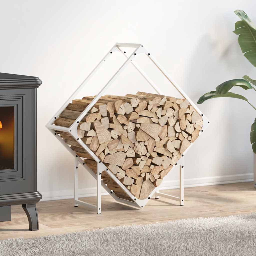 Brandhoutrek 80x25x80 cm koudgewalst staal wit is nu te koop bij PeponiXL, paradijselijk wonen!