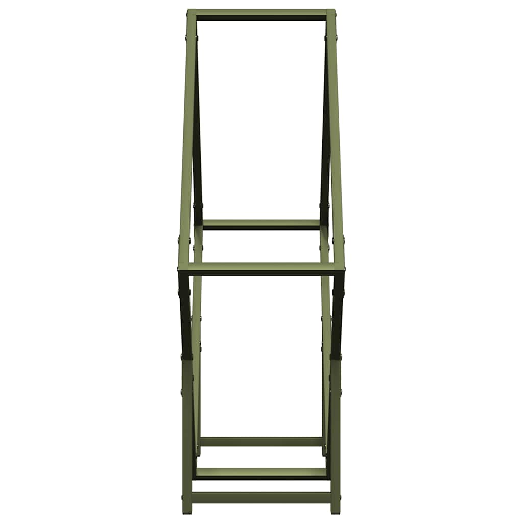 Brandhoutrek 80x25x80 cm koudgewalst staal olijfgroen is nu te koop bij PeponiXL, paradijselijk wonen!