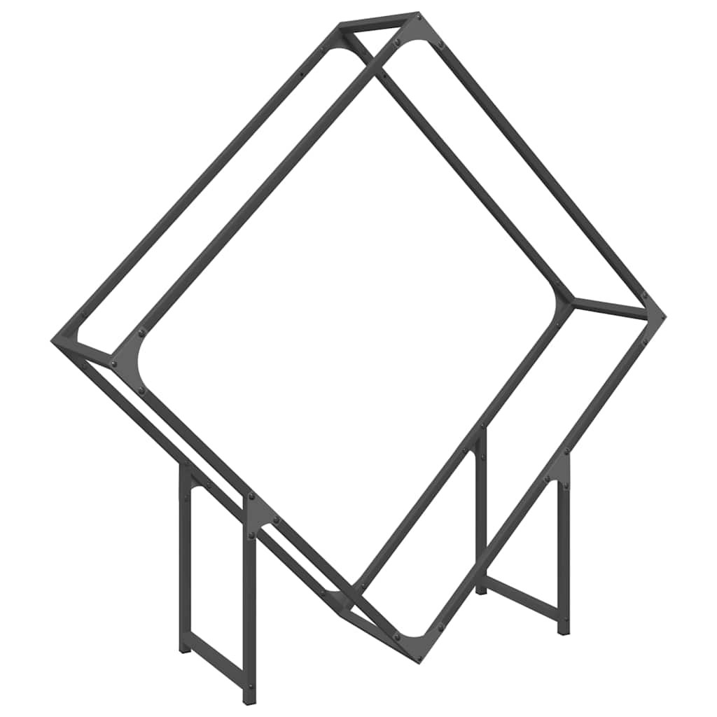 Brandhoutrek 100x25x100 cm koudgewalst staal zwart is nu te koop bij PeponiXL, paradijselijk wonen!